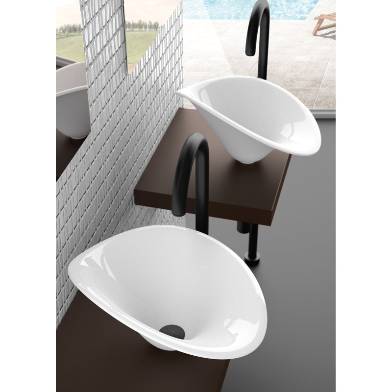 Calla Lilly 18.1'' L Bathroom Sink, White