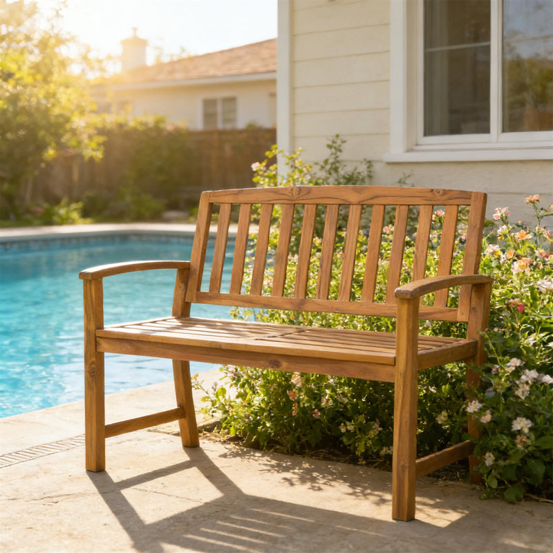 All-Weather Outdoor Bench, Teak