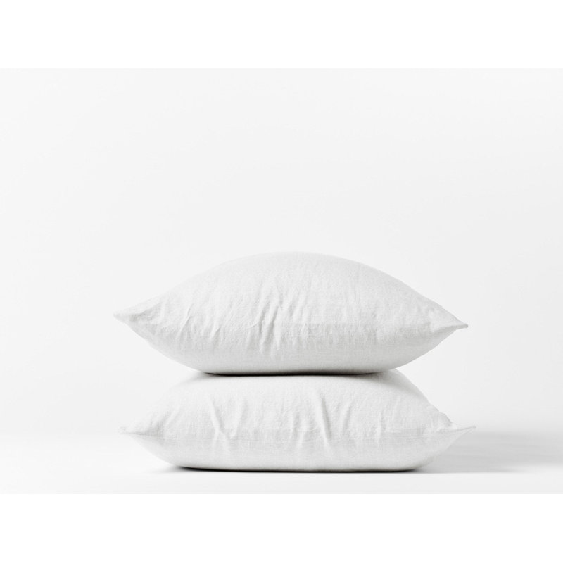 Organic Relaxed Pillow Case Set, Alpine White, King Pillowcase