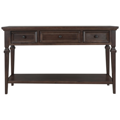 Classic Retro Style Console Table With Three Top Drawers And Open Style Bottom Shelf