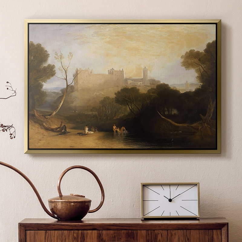 Palais de Linlith, c. 1807-J.M.W. Toile tendue avec châssis Turner, 16 x 24, Doré