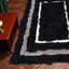 Tapis de couloir patchwork fait à la main noir et blanc en cuir toscan-76894723