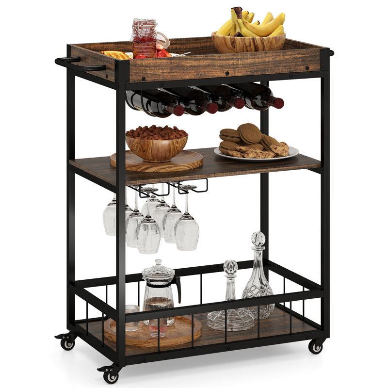 Wood Bar Cart