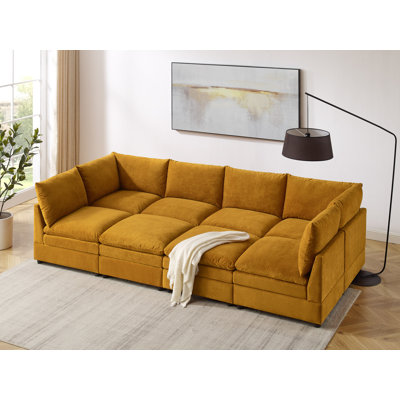  Canapé modulaire rembourré 8 pièces avec 2 repose-pieds Cann