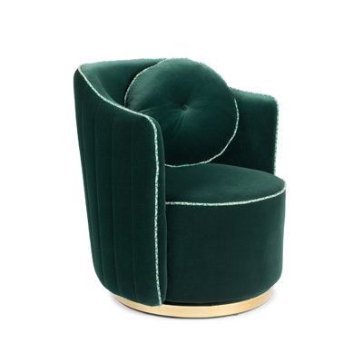 Fauteuil demi-tonneau pivotant en velours 28 po Sassy Granny