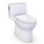 TOTO Redington One-Piece Elongated 1.28 GPF WASHLET+ and Auto Flush Ready Universal Height Toilet with CEFIONTECT and SS124 SoftClose Seat, Bone - MS672124CEFG#03-1306761240-1306761239