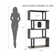 Chaneyra 5-Tier Corner Shelf Unit，80 x 143 cm  S-Shaped Small Bookcase