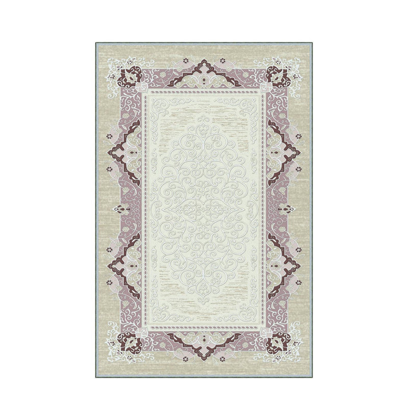 Stylish Woven Carpet, 5.2 x 7.5 Feet | 100% Polyester, 0.3 in Pile Height, Antibacterial, Non-Slip PVC Dot Underside | Machine Washable, 3D Digital Print | Perfect for Living Room, Bedroom & Home Décor