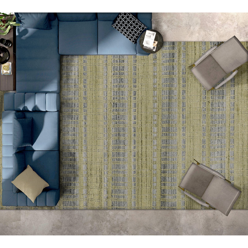 Hand Woven Silk and Wool Area Rug