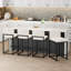 Ensemble de 2 tabourets de bar, tabourets de bar modernes avec dossier et repose-pieds, tabourets de bar rembourrés en similicuir pour îlot de cuisine, blanc-58740050