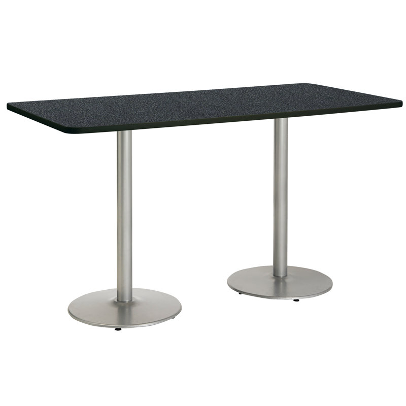 Mode Breakroom Table, Silver, Graphite Nebula, 42" H x 84" L x 36" W