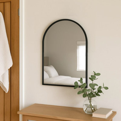 Akiko - Black Metal Arched Wall & Leaner Mirror