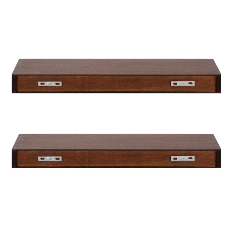Jeremiah Wood Picture Ledge Floating Shelf, Cherry, 2.3" H x 24" W x 8" D