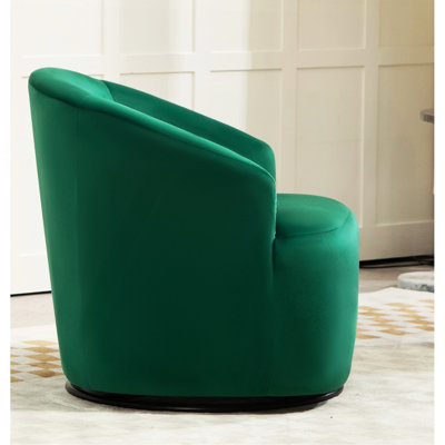 Fauteuil d'appoint pivotant 362 degrés, fauteuil incurvé rembourré en velours, fauteuil de loisirs contemporain entièrement assemblé pour le bureau de la chambre à coucher du salon