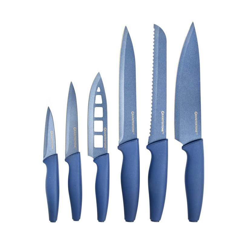 Ensemble de 6 couteaux Granitestone Nutriblade, Bleu