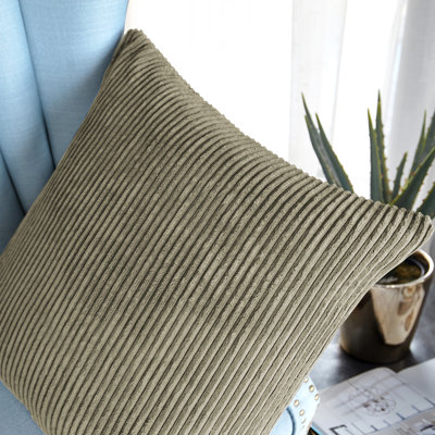 Housse de coussin en microfibre de velours côtelé