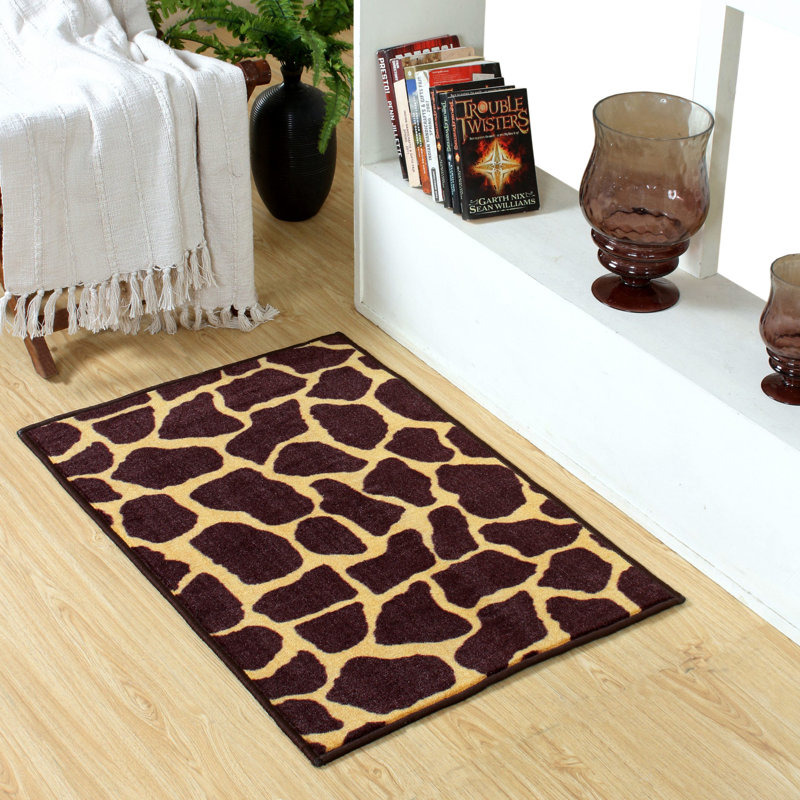 Tapis d'intérieur / extérieur brun à imprimé animal, Rectangle 11 pi x 13 pi