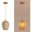 Luminaire suspendu en bambou à une lumière ajustable en forme de panier de style bohème à une main pour îlot de cuisine Farmhouse Home