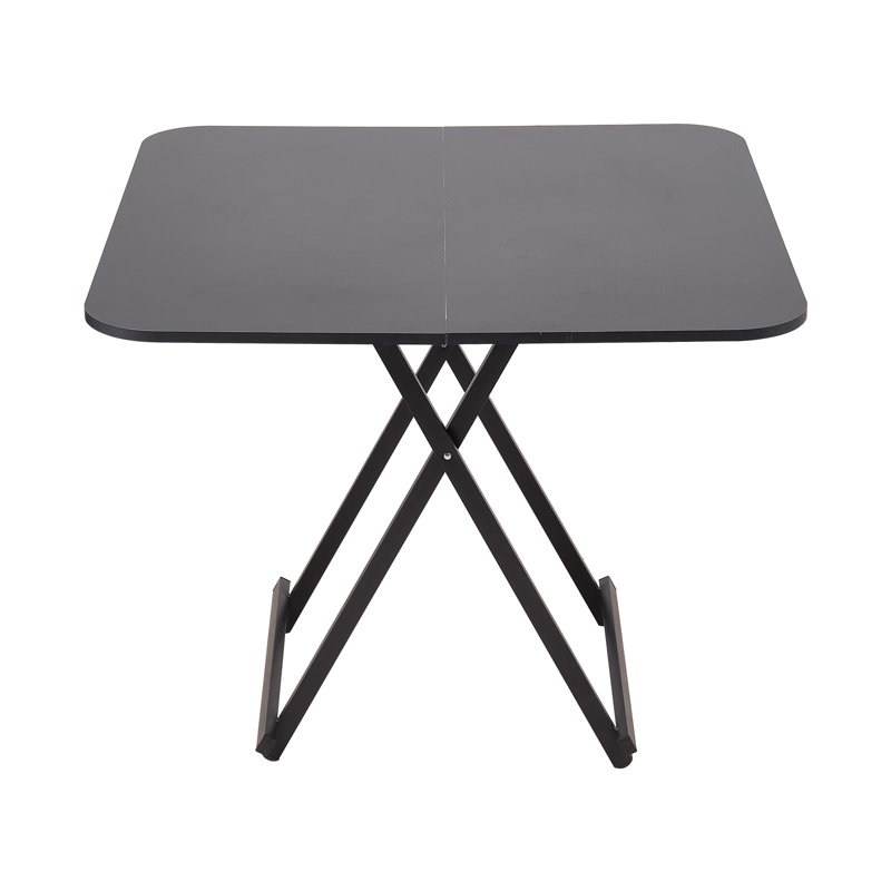 Foldable Square Dining Table, Black