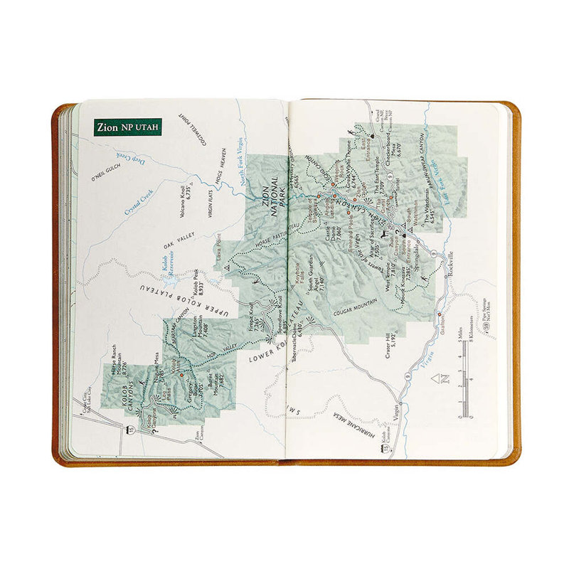 National Parks Leather Pocket Atlas, Green
