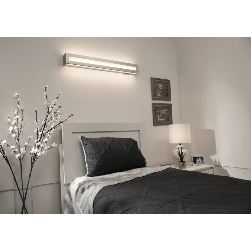 Isamar Acrylic Flush Mount, 5"H x 37"W x 4"D, Satin Nickel