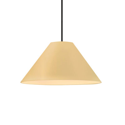 Radiance - luminaire suspendu 1 lumière Avola - jaune pâle - noir mat - l 15 po x H 7,25 po - DEL dédiée - tige rigide