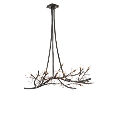 60" Long Winter Solstice Budding Chandelier