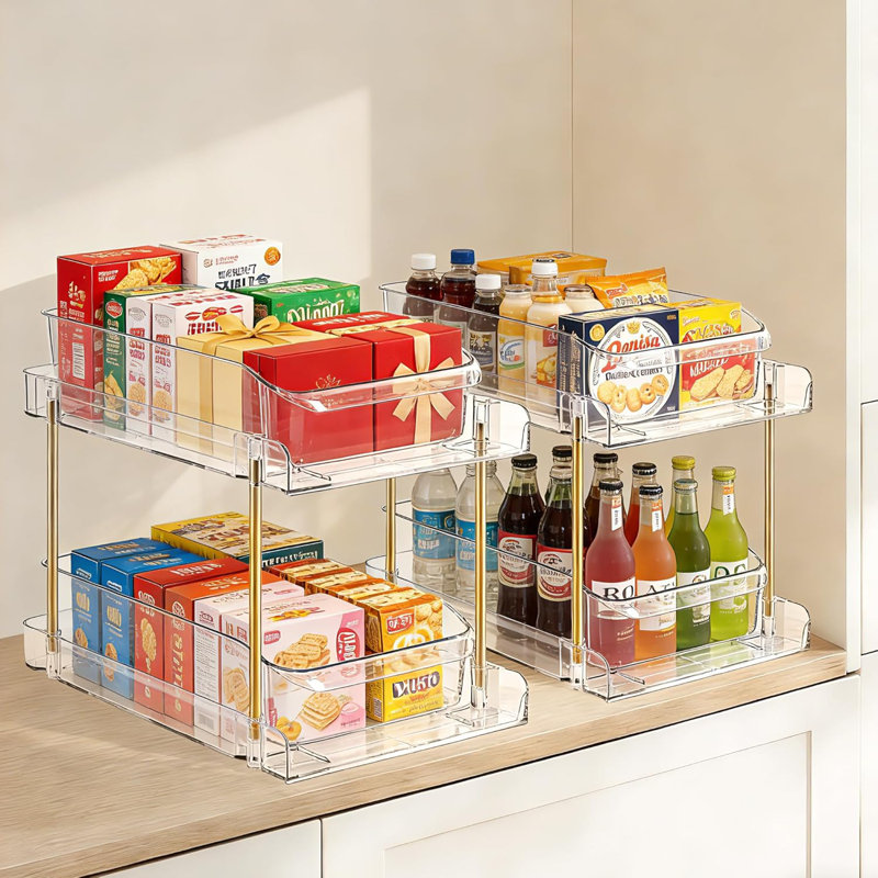 4-Piece Double-Layer Storage And Organizing Rack