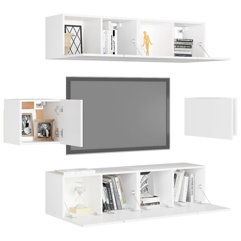 Ginka Unfinished Floating Entertainment Centre for TVs up to 88", White