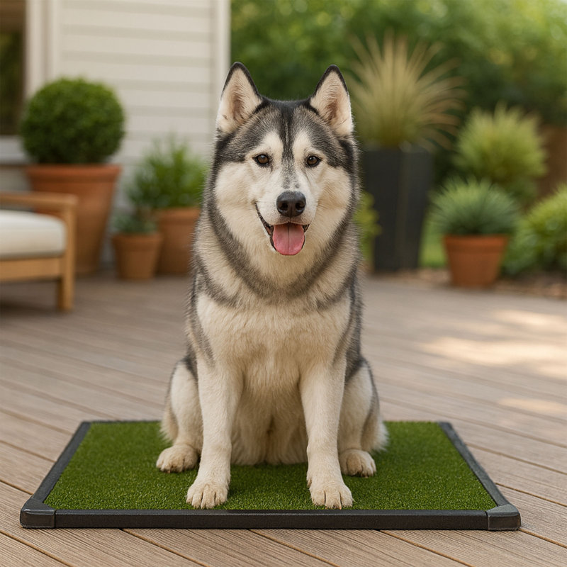 PETMAKER 35.5x23.5in Dog Grass Pad with Tray, 2"H x 23.5"W x 35.5"D