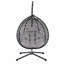 Fauteuil à œufs suspendu robuste avec support - PE rotin, gris + noir-667452764-667452767