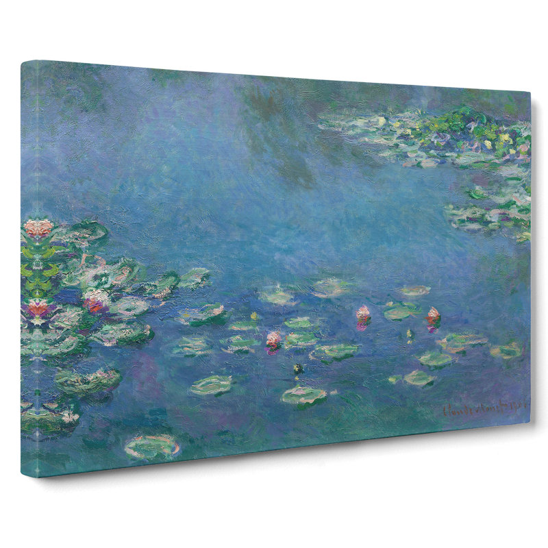 Water Lilies Lily Pond Vol.24 by Claude Monet - Wrapped Canvas Painting, 50cm H x 76cm W x 3cm D