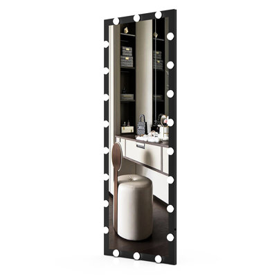 3 Color Modes Full Length Floor Mirror For Dressing Room: 63X24in Black, Wall Mountable, Touch Control, Aluminium Product Body Bedroom: 63X24inch Black Standing Floor, Mount,