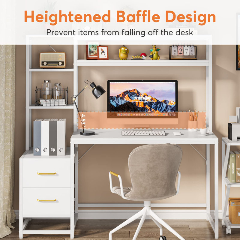 17 Stories Desk with Hutch &amp; Reviews | Wayfair