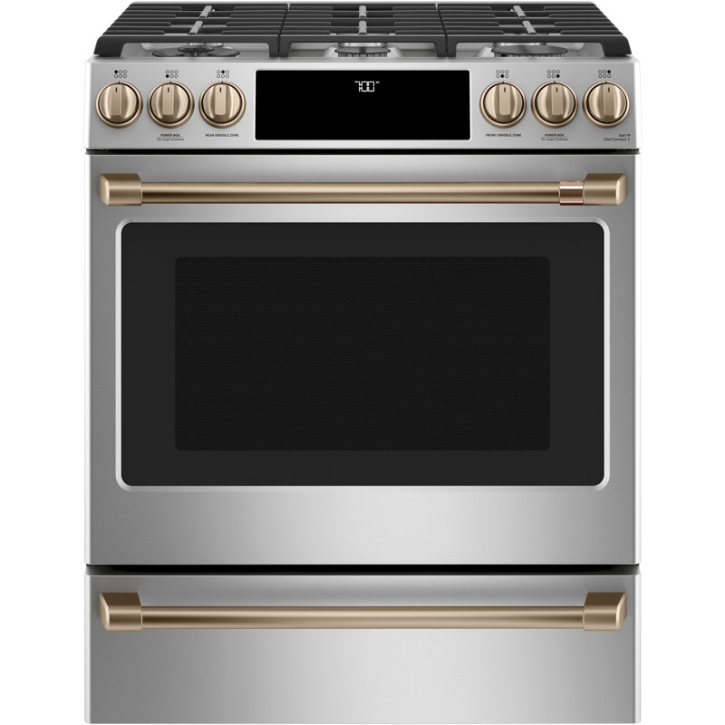 Front Control Gas Range Handle Kit, Brushed Bronze
