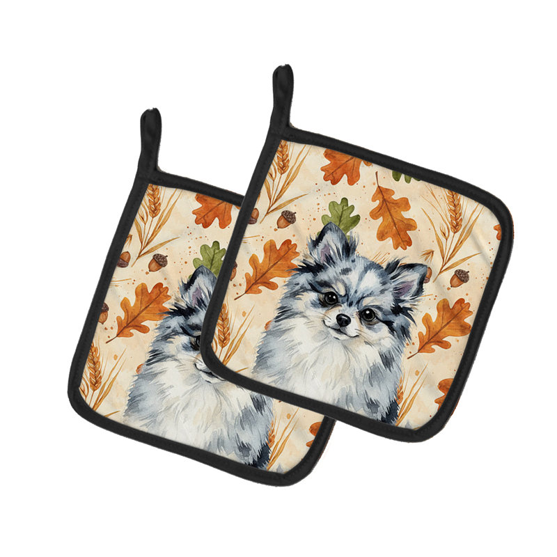 Paire de supports à casseroles Blue Merle Pomeranian Heirloom