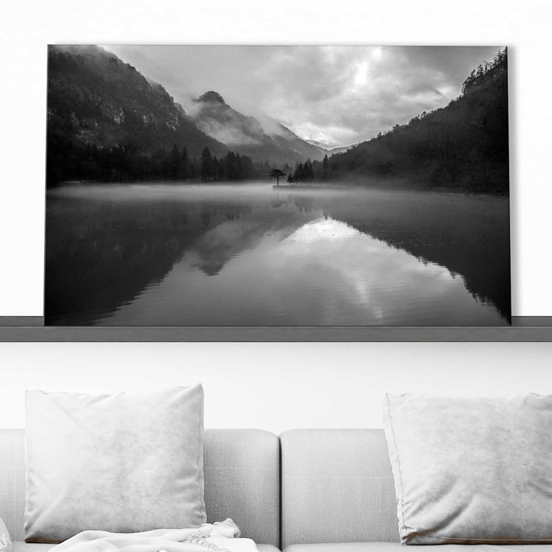 Mountain Lake par - photographie, Toile tendue, H 28 po x l 48 po x P 1,5 po