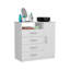 Commode 4 tiroirs, 1 tablette ouverte, plateau supérieur, armoire à une porte, blanc-1045482569