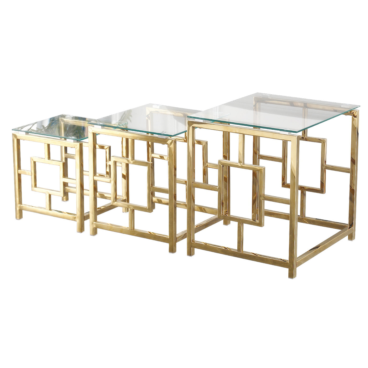 Mercer41 Debroh Glass Top Nesting Coffee Table Wayfair