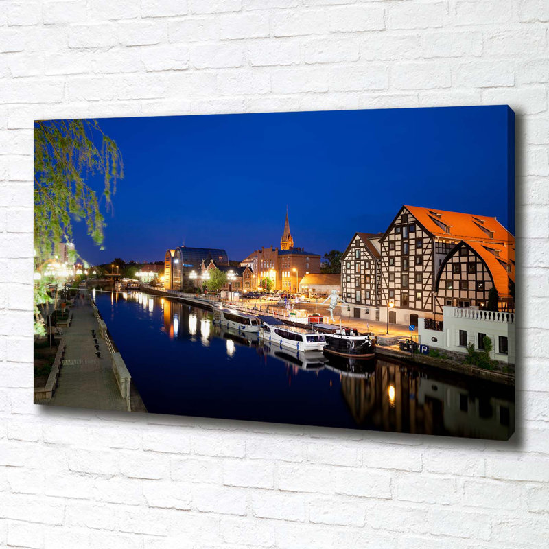 Bydgoszcz By Night - Wrapped Canvas Print