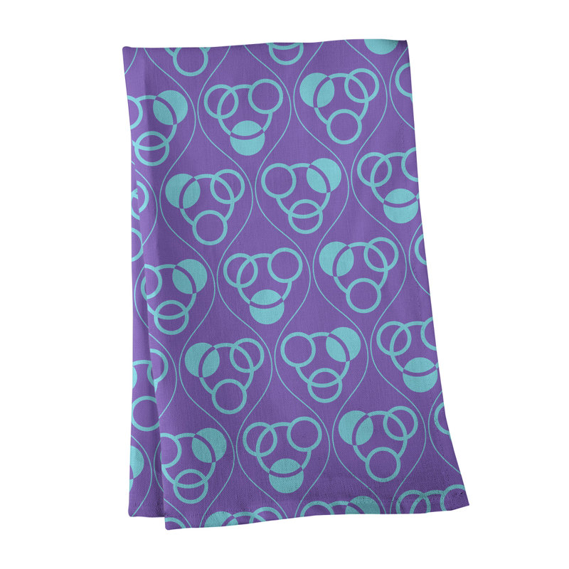 Torchon Circles and Waves, Mauve / Bleu, Polyester sergé