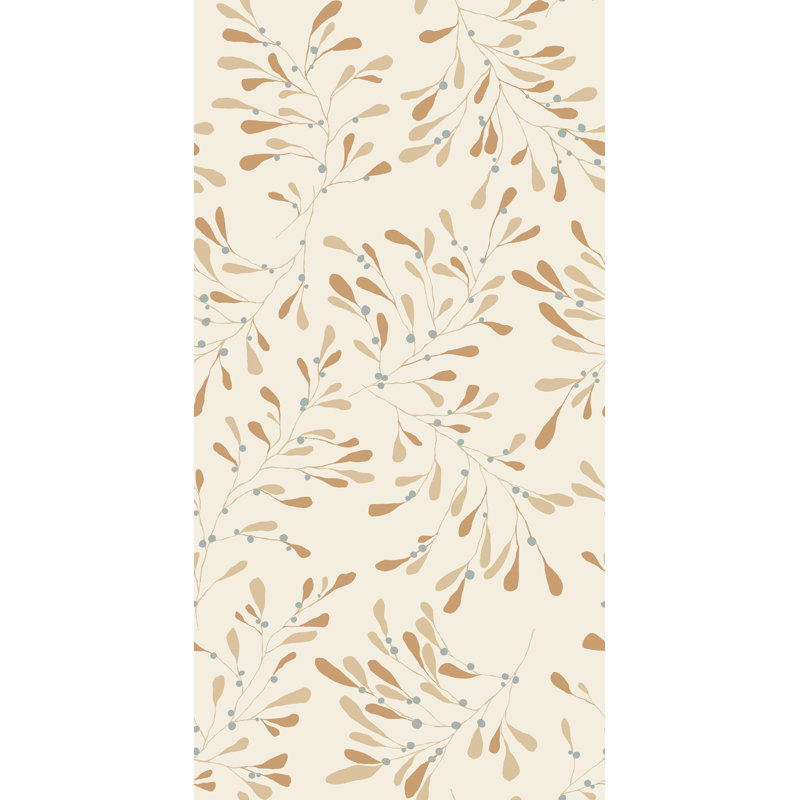Susan Hable Floral Wallpaper Double Roll by Susan Hable, Orange/Green