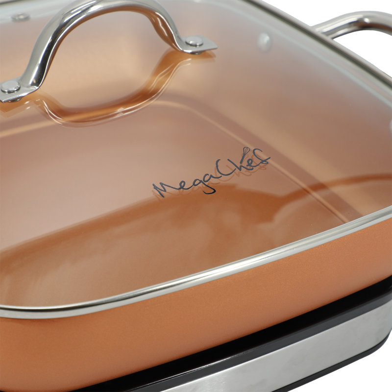 MegaChef 11.81 Inch Electric Fry Pan with Copper Coating