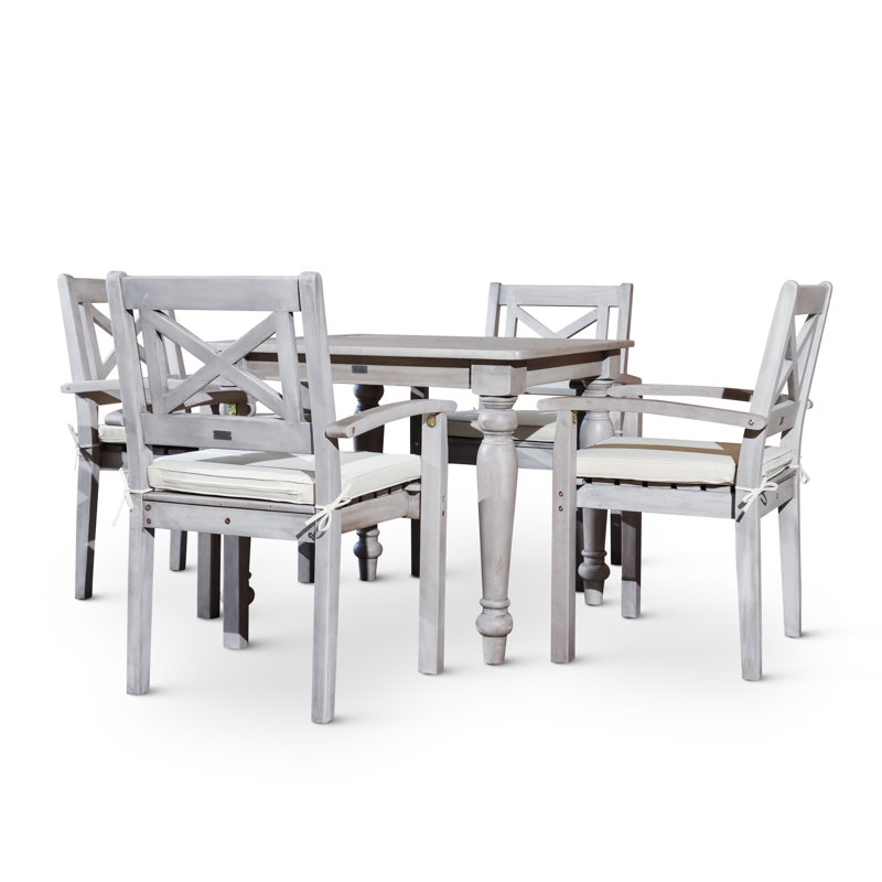 Ensemble repas carré 5 pièces pour l'extérieur