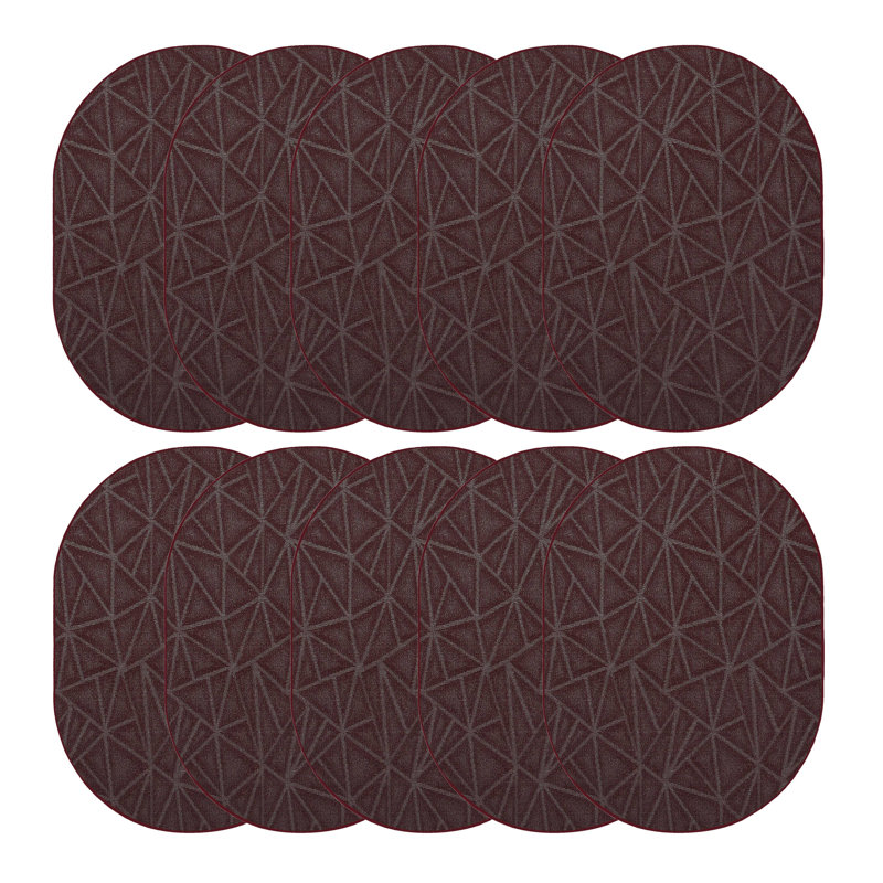 Ensemble de tapis bourgogne raffiné intérieur / extérieur Furnish My Place, Ovale 2 pi x 3 pi