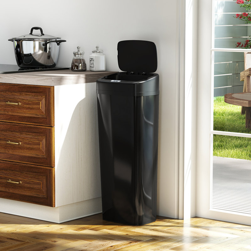 HOMCOM 50L Sensor Bin Automatic Touchless Slim Kitchen Bin, Black