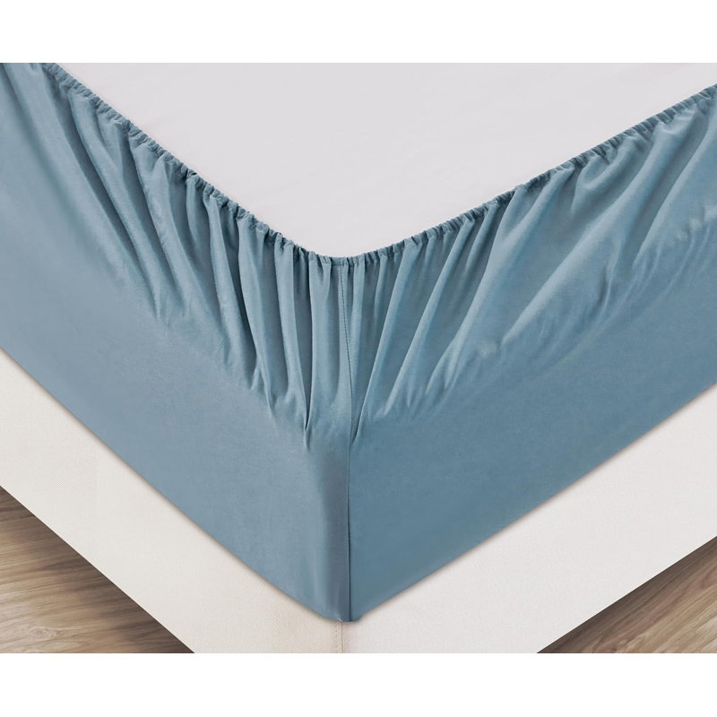 6-Piece Brushed Microfiber Bed Sheet Set, China Blue, Queen Sheet Set with 5 Additional Pieces