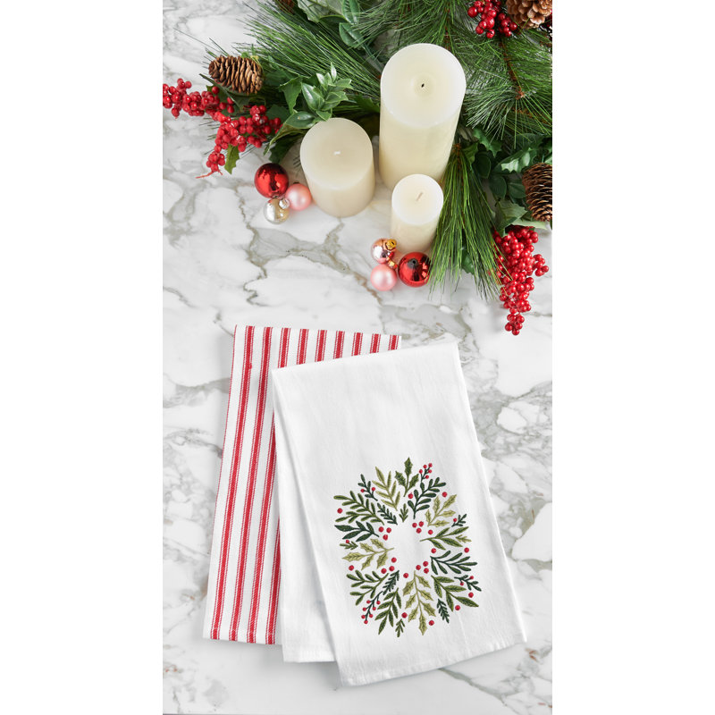Christmas Botanical Wreath Towel
