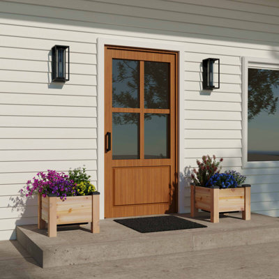 Gracie Oaks Cedar Entry Planter 2-Pack (19 X 19 X 15"H)