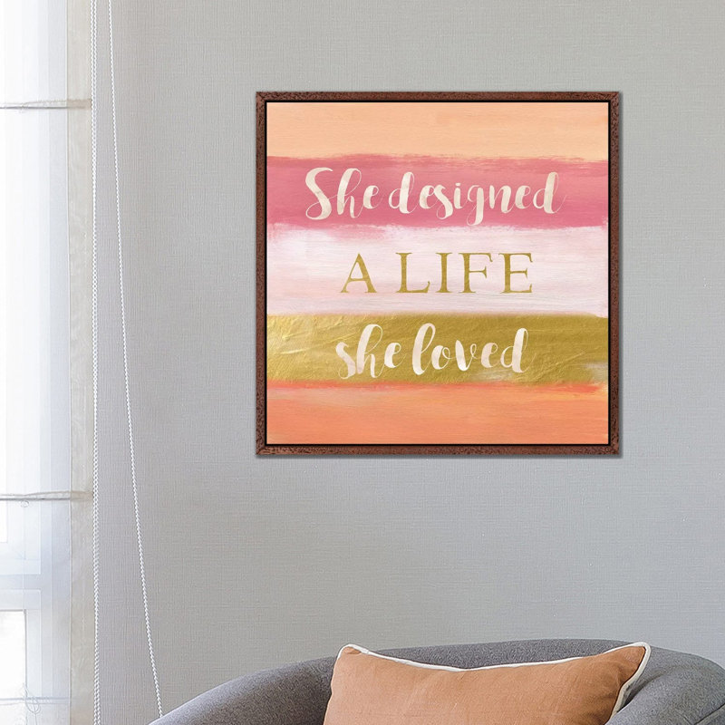 She Designed by Nan - Print on Canvas, Classic Brown Wood Framed, 66.04 cm H x 66.04 cm W